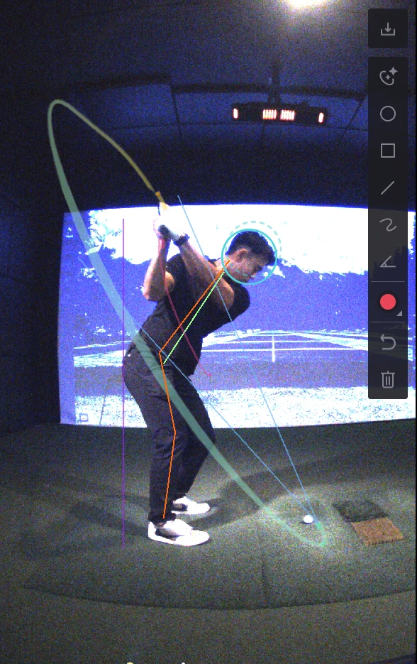 Down-the-line camera view